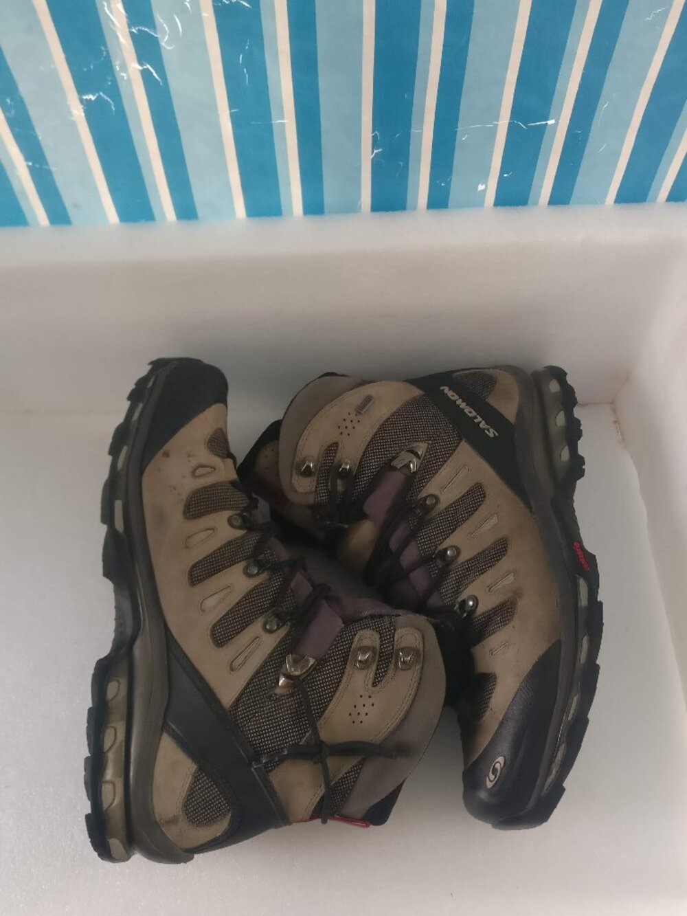 SALOMON 4D Quest Full Grain Waterproof Leather GTX Boot Ortholite Insole 48=13us